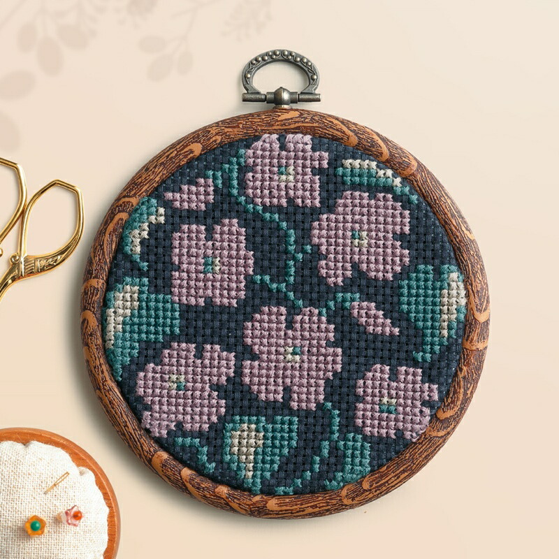 パンジー　ラウンドパンジー　クロスステッチ完成品　刺繍　インテリア　プレゼント 楽天市場】RIOLISクロスステッチ刺繍キット No.1020 「Bunch of