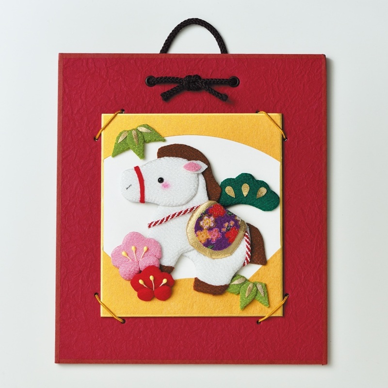 押し絵　押絵 楽天市場】干支 キット 押絵豆色紙 招福午 LH-195 ちりめん細工 押絵