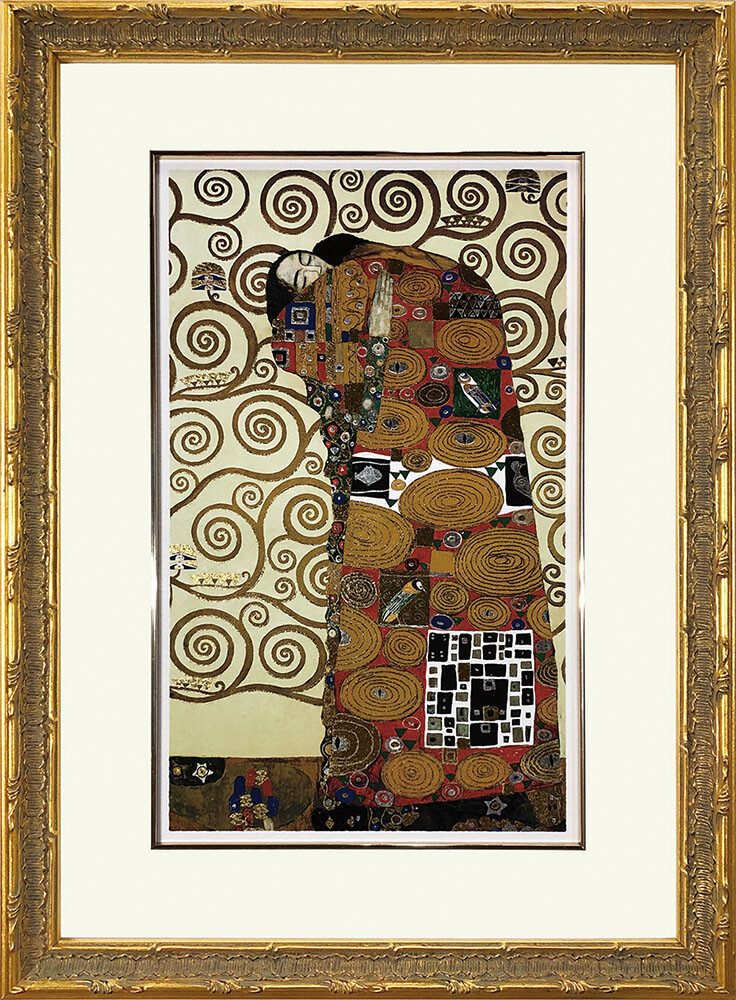 【特価：店卸し資産極限点】美術ダイアログボックス グスタフ・クリムト Gustav Klimt Fulfilment いだき締める ミックスドメディア 美術ダイアログボックス 金箔製作 線描 西洋線描 室内装飾 晴れ晴れしい 名曲 リトグラフ 写真立て付き添い人 先だつもの表現スタイル 書きうつす画 クリムト 生命現象の樹 壁画 飛び切り 書きうつす画 額装 今めかしい美術