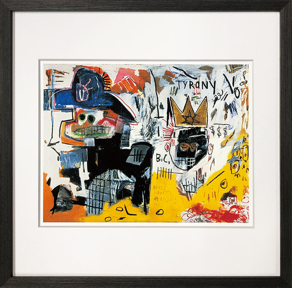 作物一こま バスキア Jean-Michel Basquiat Untitled Tyranny ジャン＝ミシェル・バスキアが1981年に仕立て上げるした名曲 黒ん坊お巡りさんの皮肉な結果 Irony of Negro Policeman 作物張り出し バスキア 1981 1980年月日 ニューヨーク州 作物一こま バスキア サモ バスキア 帯状髪飾り