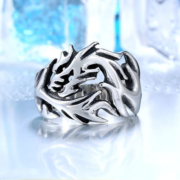楽天市場】リング 龍 ドラゴン 指輪 メンズ シルバーリング かっこいい
