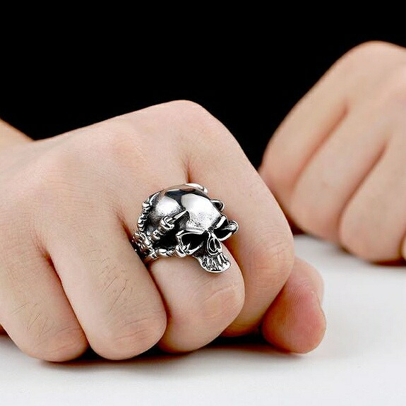 楽天市場】メンズ ステンレスリング シルバー リング スカル リング