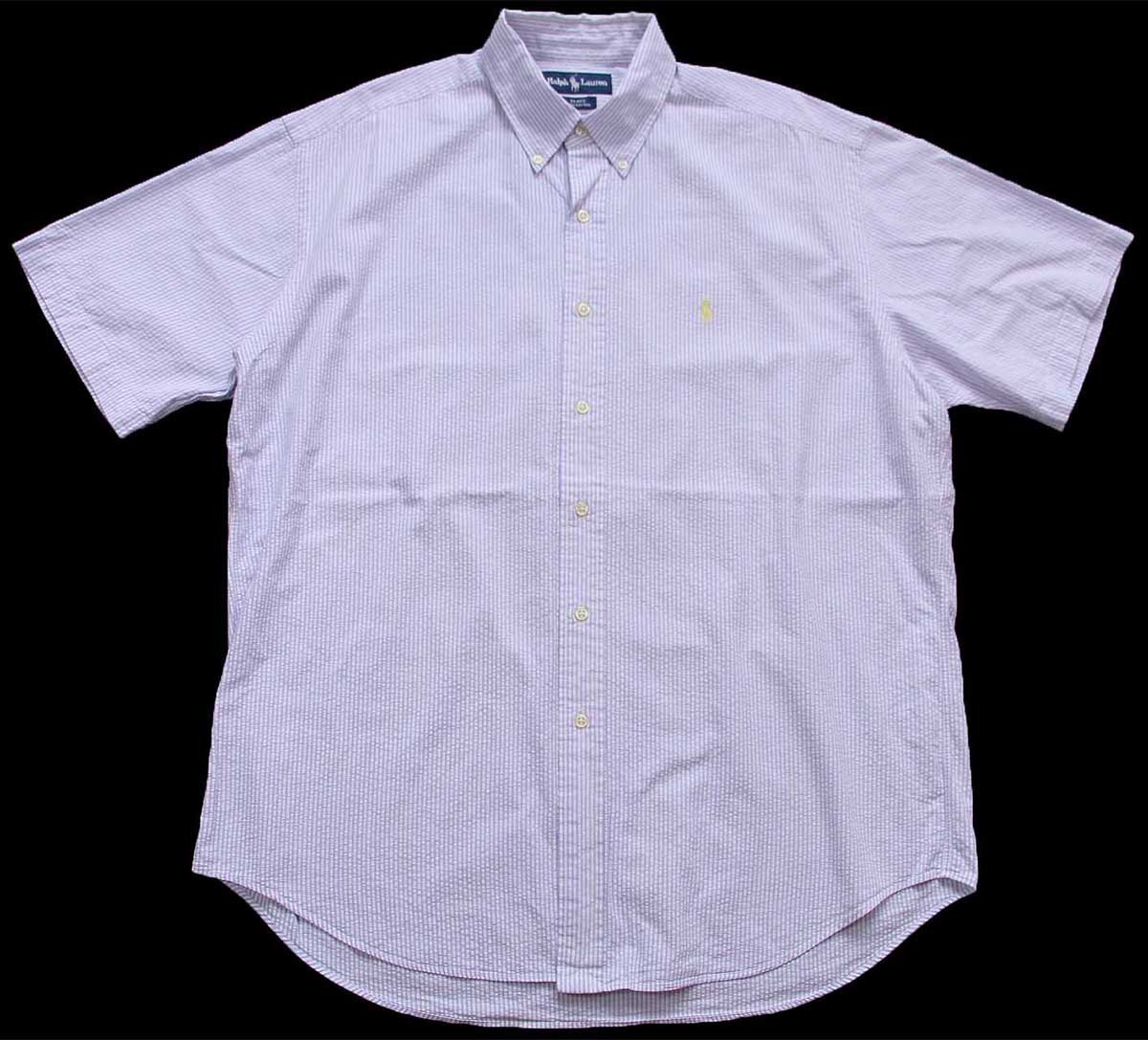 POLO RALPH LAURENラルフローレンコットンシャツ半袖　白　Ｌ POLO RALPH LAUREN ポロ ラルフローレン 半袖シャツ メンズ