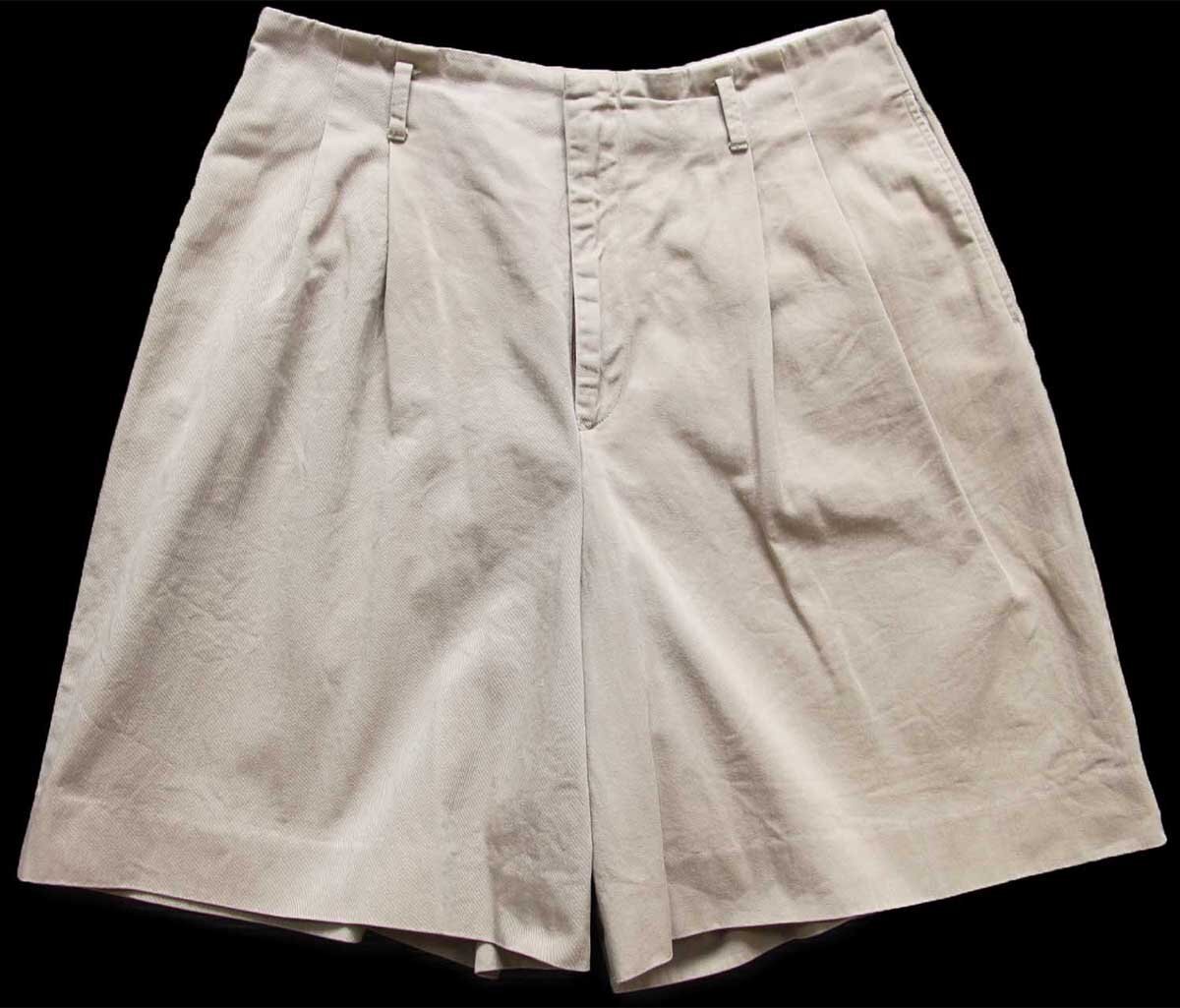 90s USA製 ラルフローレン ツータック コットン チノ キュロットパンツ カーキ 14★ショーツ【中古】