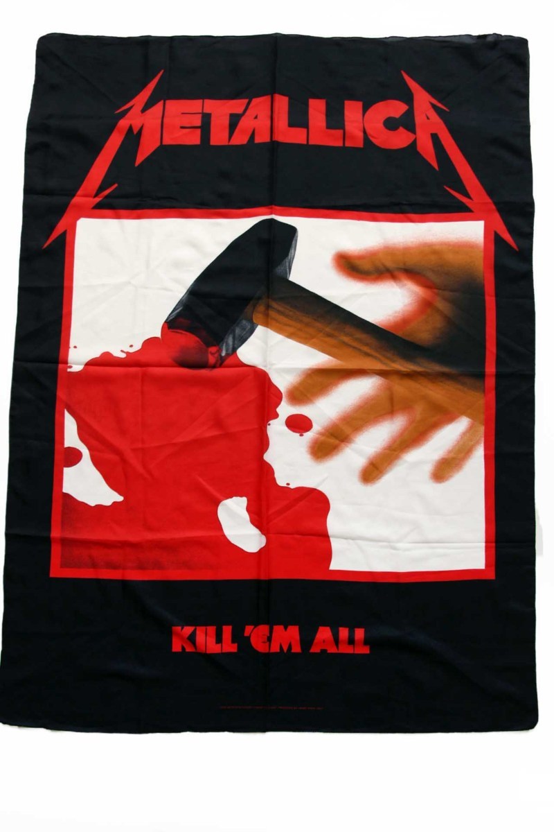 90s イタリア製 Metallicaメタリカ Kill Em All タペストリー メンズ ミュージック 雑貨 インテリア ディスプレイ ヘヴィメタル ロック バンド ハンマー 音楽 アメリカ 古着 中古 Kanal9tv Com