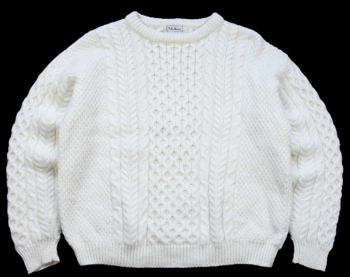 楽天市場】90s LLBean Vネック ウール フィッシャーマン ニット