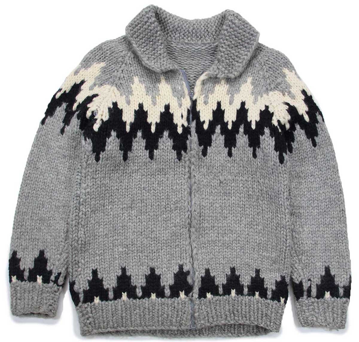UNKNOWN ノルディック柄 ウール ハンドニット カウチンセーター【中古】