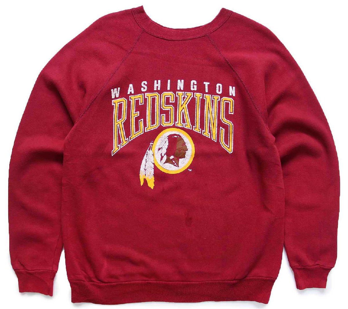 \u003cBR\u003e80s USA製 ARTEX NFL WASHINGTON REDSKINS 北米インディアン上端 ひび割れる刷り上げる 流汗 バーガンディ L【中古】