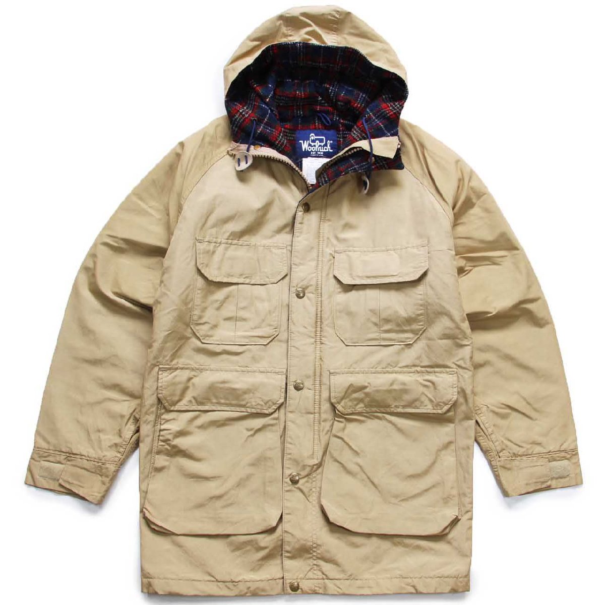 80s USA製 Woolrichウールリッチ タータンチェック ウールライナー マウンテンパーカー タン S【中古】｜Used Clothing Sixpacjoe