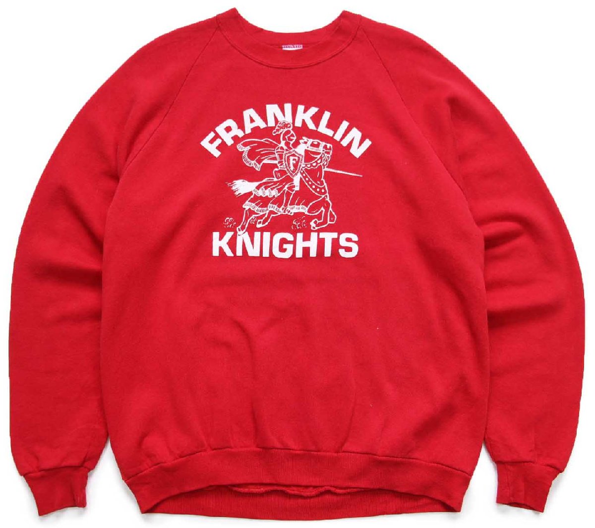 \u003cBR\u003e80s USA製 FRANKLIN KNIGHTS ナイト爵 流汗 赤 XL★RUSSELLラッセル【中古】