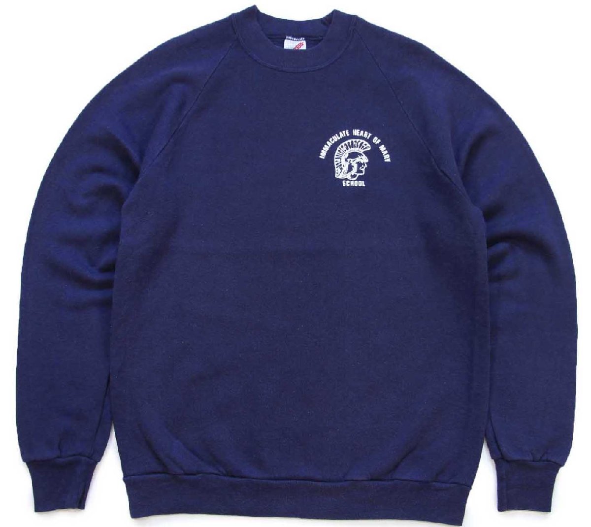 \u003cBR\u003e80s USA製 IMMACULATE HEART OF MARY SCHOOL ナイト爵 ひび割れる刷り上げる 流汗 紺 L★RUSSELLラッセル【中古】