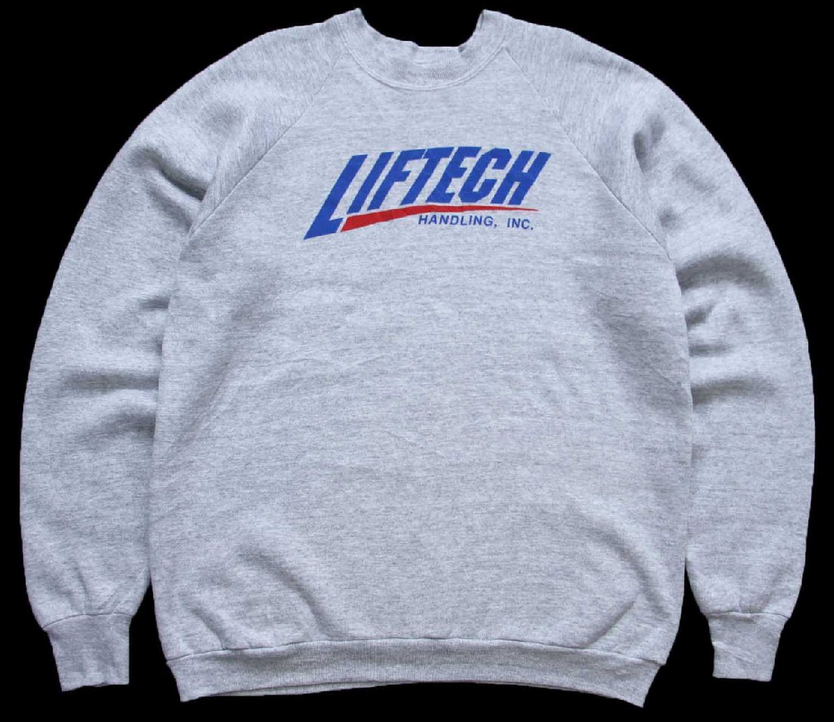 80s USA製 LIFTECH HANDLING, INC. スウェット 杢グレー XL【中古】