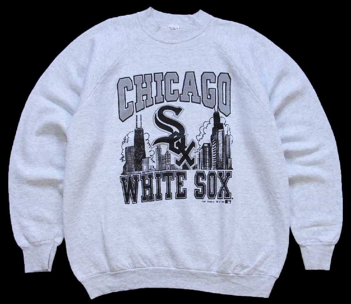 90s USA製 MLB CHICAGO WHITE SOX スウェット 杢ライトグレー XL【中古】