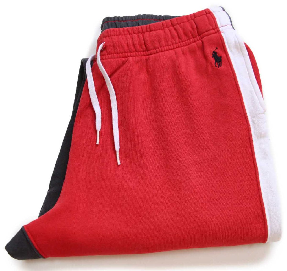 \u003cBR\u003eポロ ラルフローレン RALPH LAUREN ロゴタイプ刷り上げる ツートンうつり変わり スウェットパンツ 赤×暗灰色薄墨色 L★ジョガーパンツ【中古】