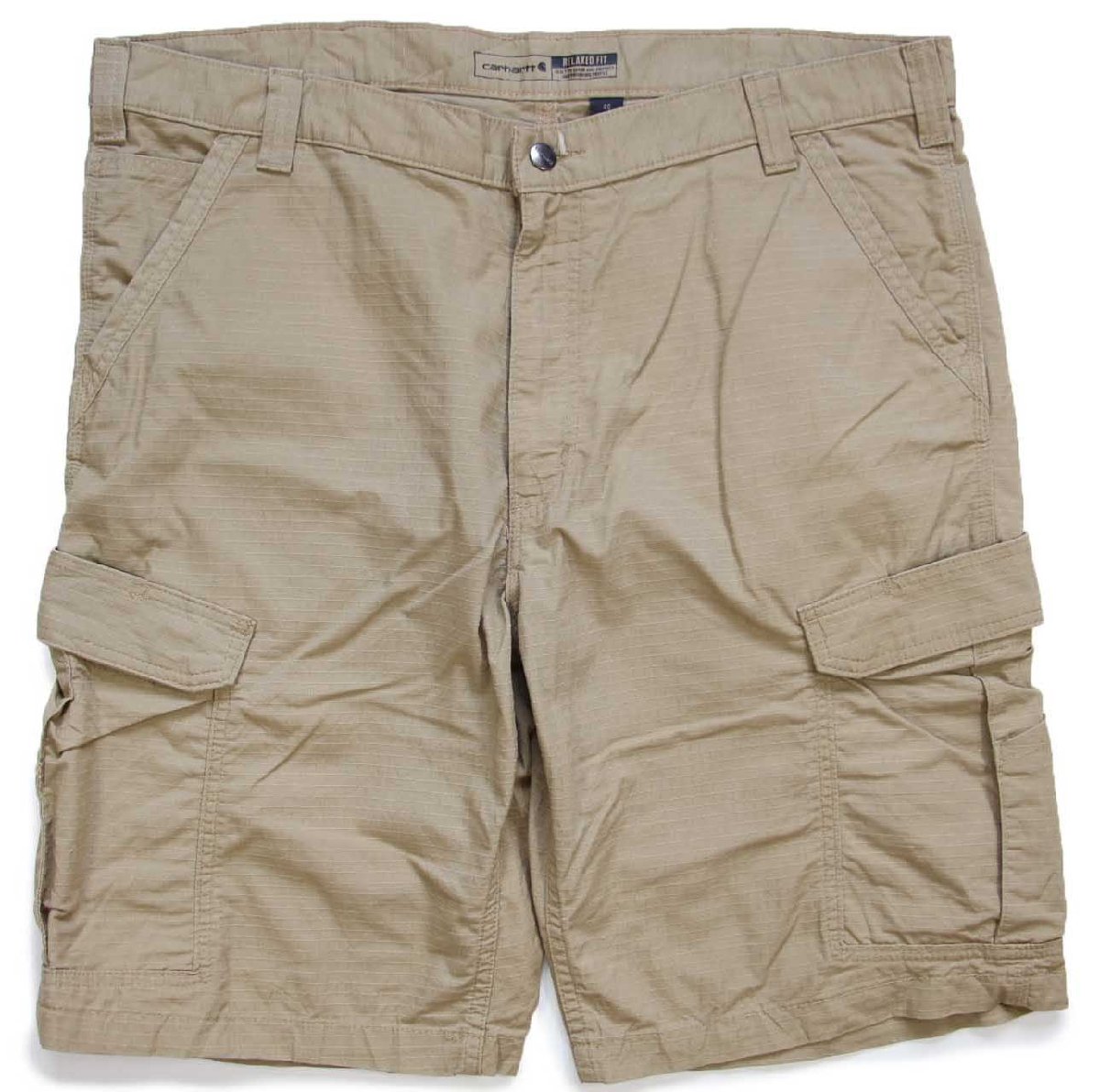 \u003cBR\u003ecarhartt鉄道車両ハート型 FORCE RELAXED FIT RIPSTOP CARGO WORK SHORT 積貨委託貨物 遊撃手ズボン下 カーキ W40★27 さる股引き【中古】