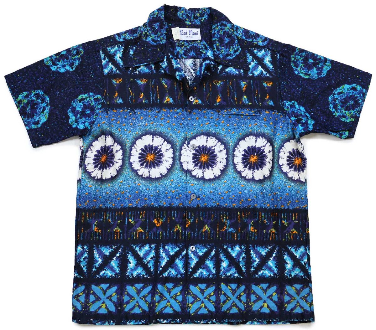 70s ハワイ製 Kai Nani フラワー柄 オープンカラー コットン アロハシャツ M【中古】|Used Clothing Sixpacjoe