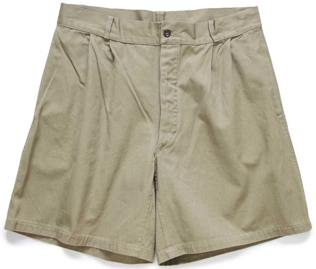 ビンテージ イタリア軍 ツータック コットンツイル ショートパンツ カーキ W35★A ショーツ【中古】 7,410円