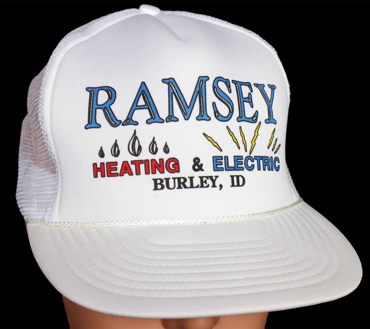 デッドストック★90s RAMSEY HEATING & ELECTRIC メッシュキャップ 白【中古】