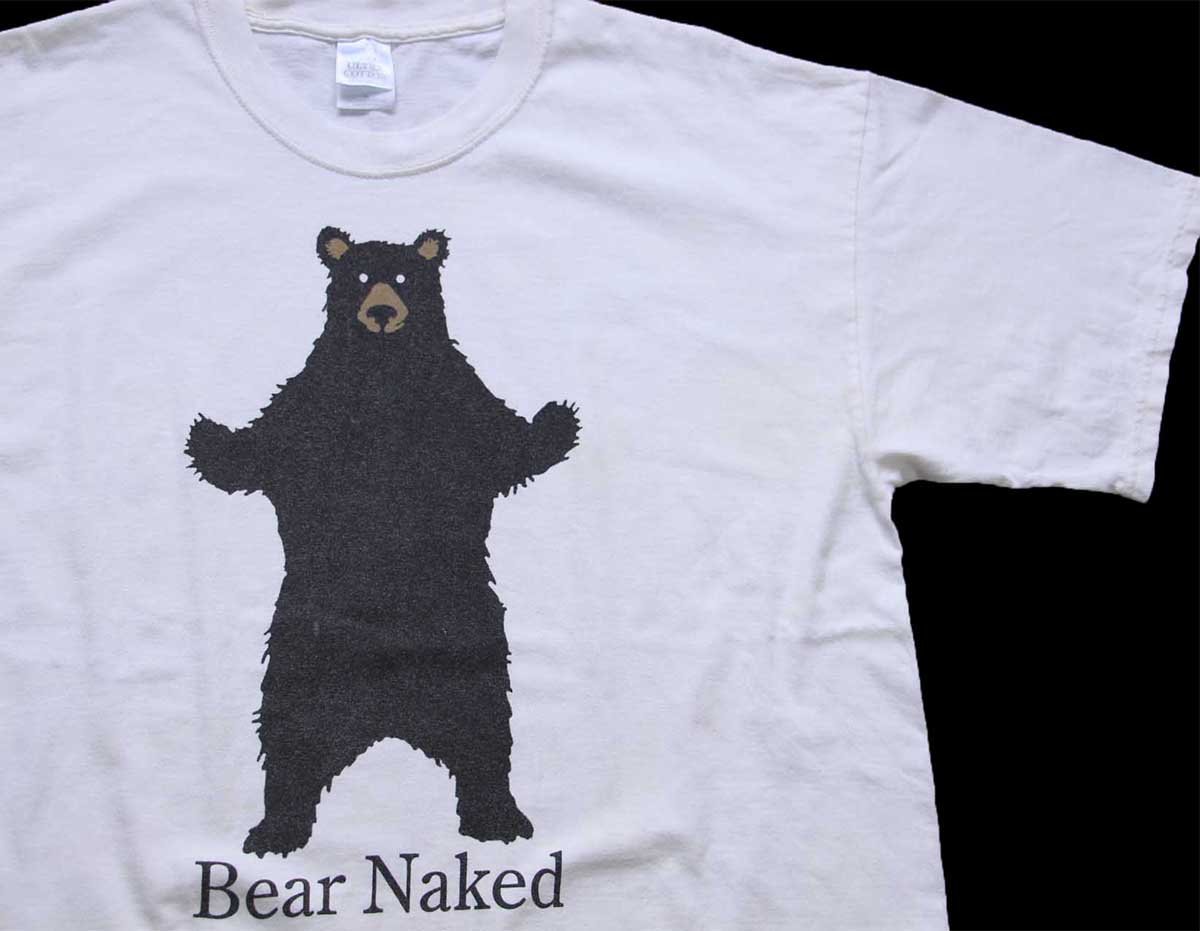 00s カナダ製 Bear Naked ベア コットンTシャツ 生成り XL【中古】