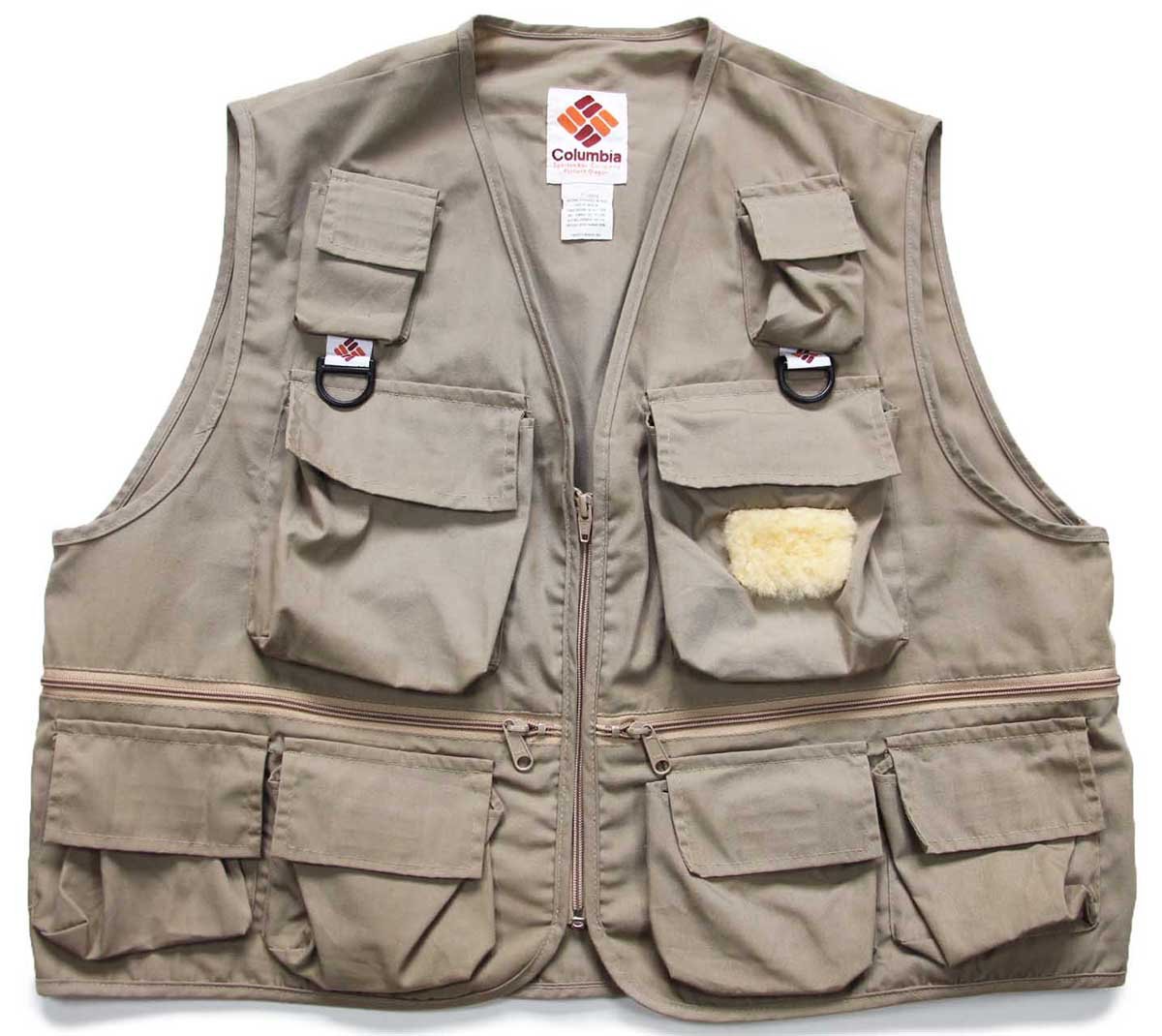 80s Columbiaコロンビア フィッシングベスト グレーベージュ XL【中古】