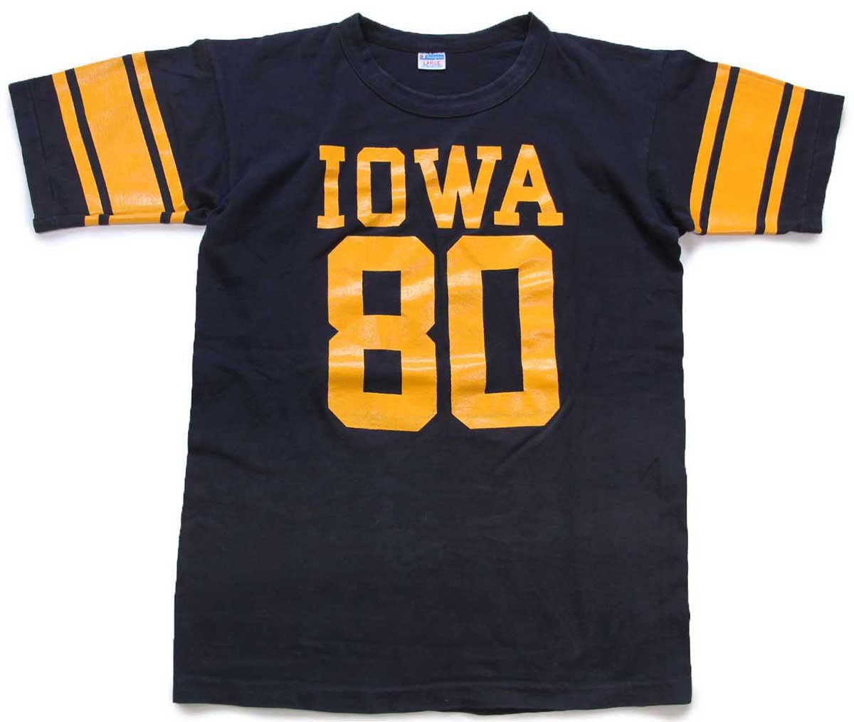 70s フットボール t 黒×黄色　vintage football 楽天市場】CHAMPION VINTAGE 70s FOOTBALL TEE BLACK チャンピオン