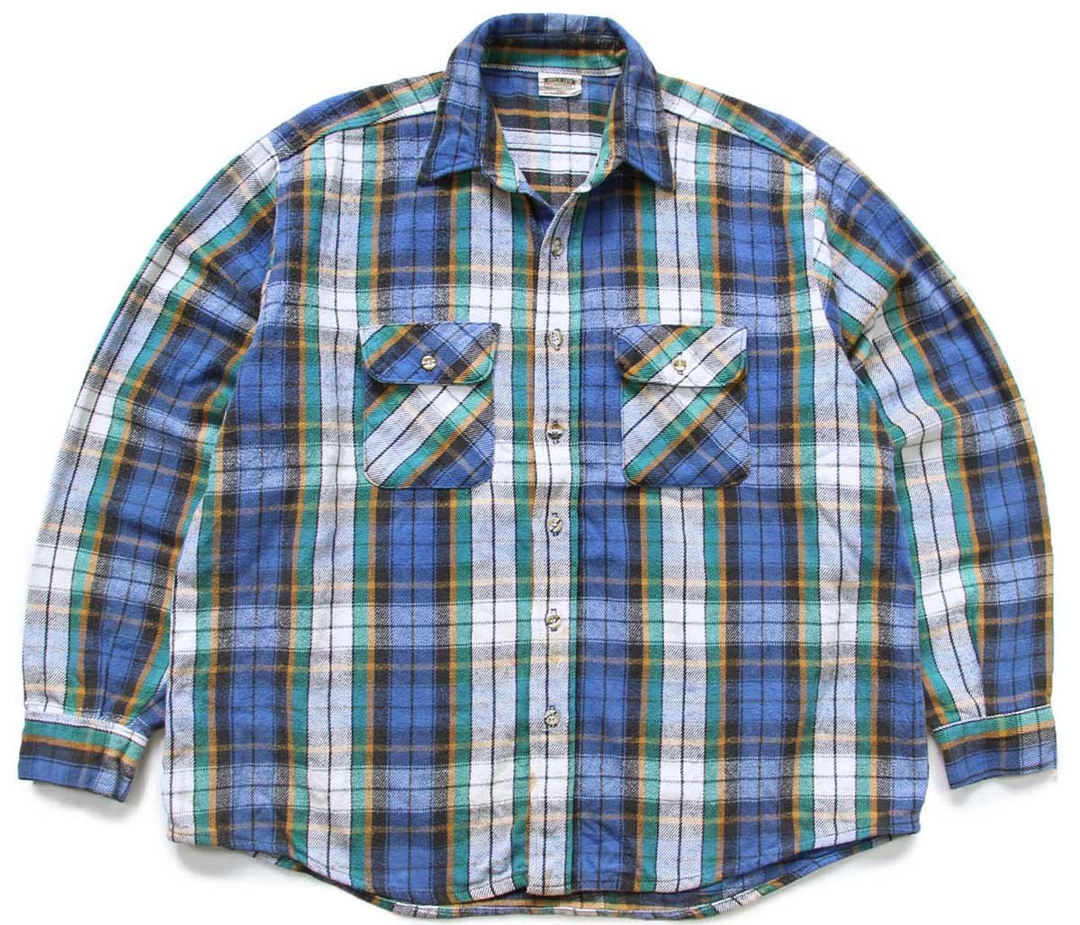 楽天市場】USA製 70s~80s FIVE BROTHER Check Flannel L/S Shirt 青緑
