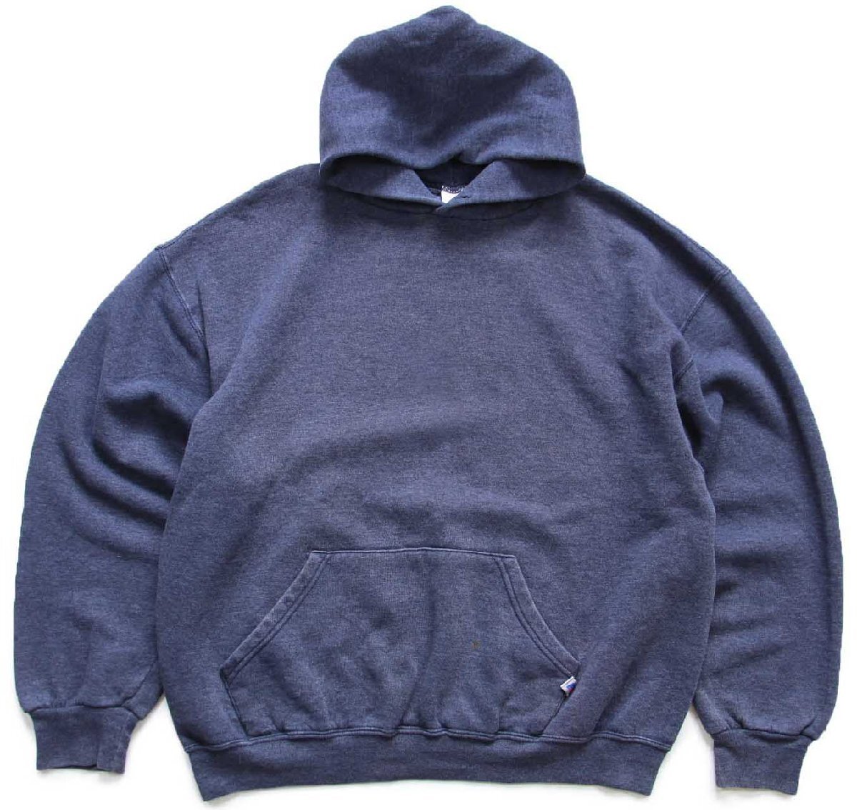 00s メキシコ製 RUSSELLラッセル 無地 スウェットパーカー ネイビーグレー XL★フーディー ブランク【中古】