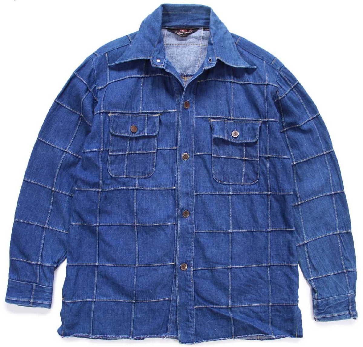 70s 日本製 Prepster パッチワーク デニムシャツジャケット M【中古】 6,745円