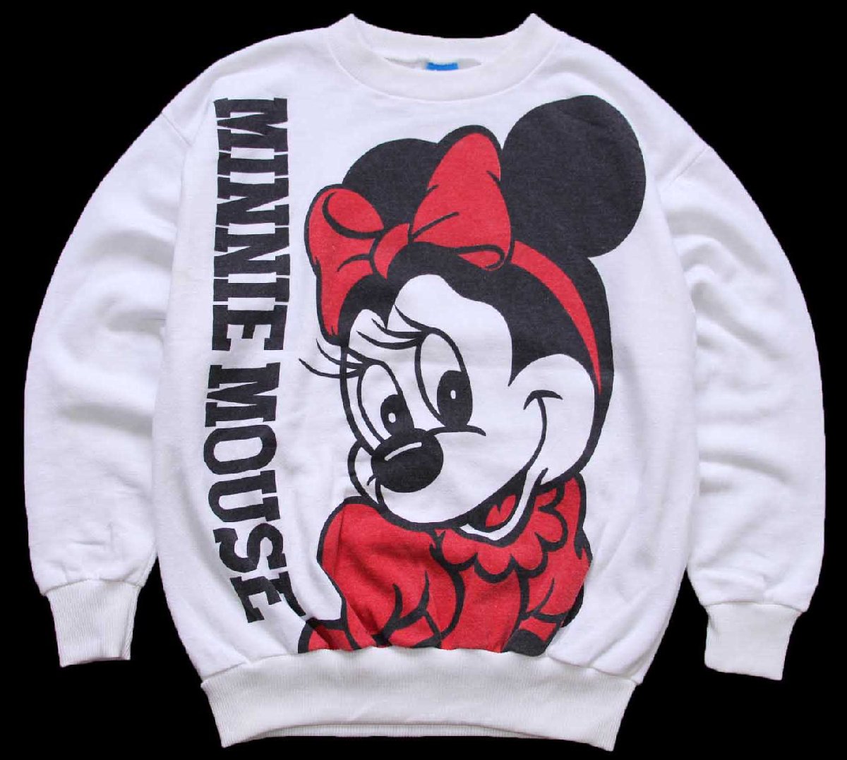 \u003cBR\u003e80s USA製 Disneyウォルトディズニー MINNIE MOUSE ミニー 二十日鼠 両面刷り上げる 流汗 白 M【中古】