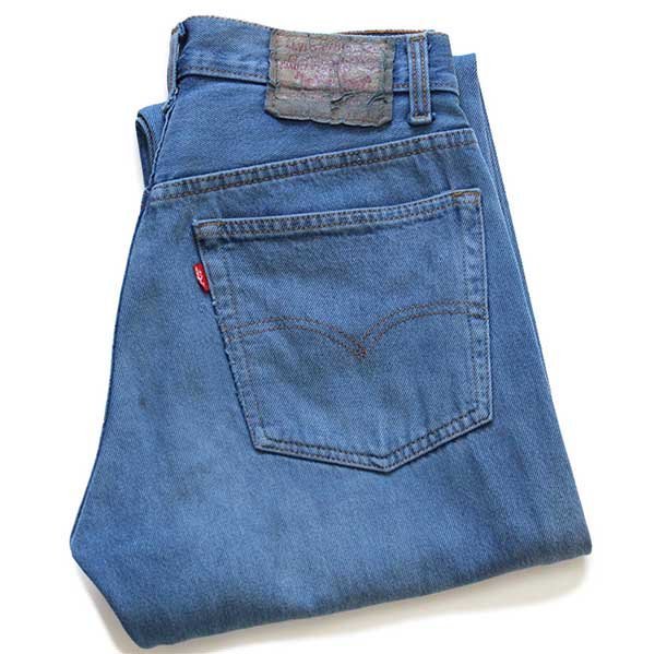90s USA製 Levi\'sリーバイス 501 カラーデニムパンツ 後染め 薄青 w29【中古】