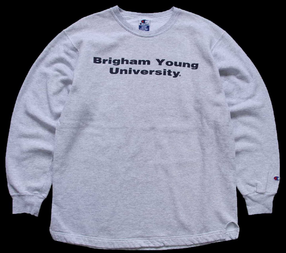 90s メキシコ製 Championチャンピオン Brigham Young University スウェット 杢グレー L【中古】