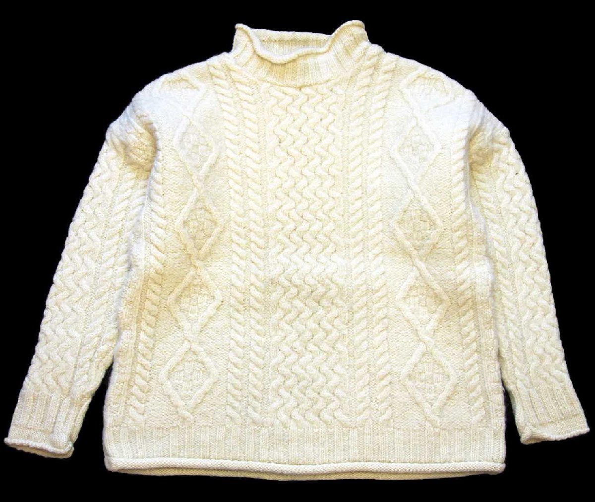 エスプリ ☆90s ESPRIT タートルネック フォークロア柄 ウール