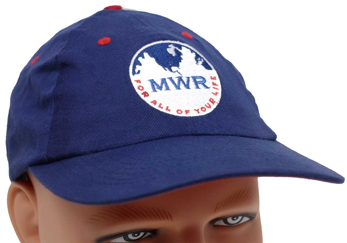 U.S.ARMY MWR FOR ALL OF YOUR LIFE ロゴ刺繍 コットンキャップ 青 【中古】