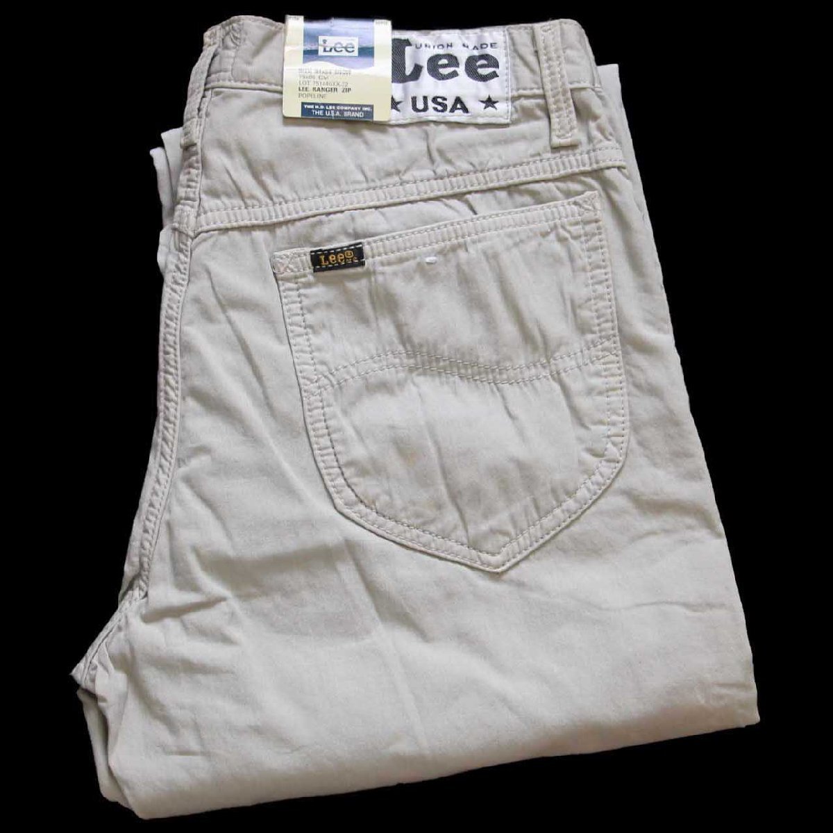 デッドストック★80s Leeリー RANGER ZIP コットンポプリン パンツ グレー 31-34★ユーロ【中古】