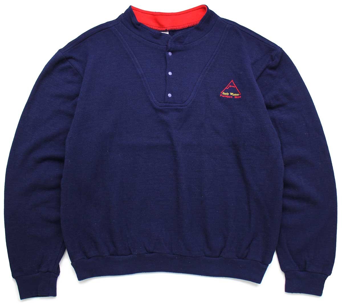 \u003cBR\u003e80s USA製 EARLY WINTERS FURNACE CLOTH by Helly Hansenヘリーハンセン Furnace Shirt 照明ランプ色合い アンダーシャツ 紺 M【中古】
