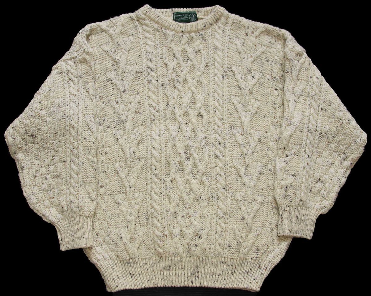 英国製 naturally ケーブル編み ネップ入り ウールニット セーター ナチュラル 3【中古】｜Used Clothing Sixpacjoe 10,080円