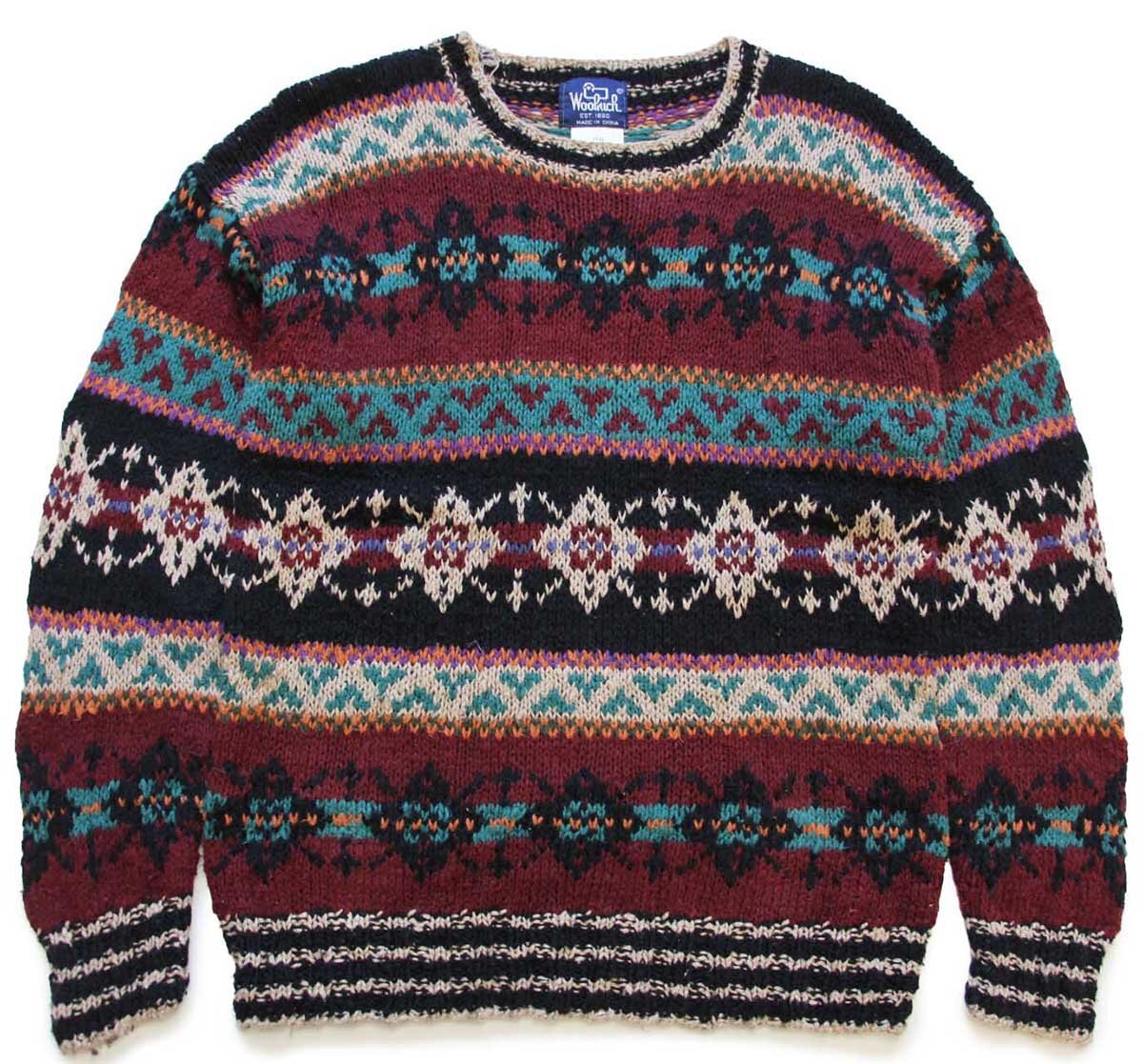 80s Woolrich コアラ ニット セーター Woolrich ニット 80s ノルディック柄 結晶 ヴィンテージ 当時物