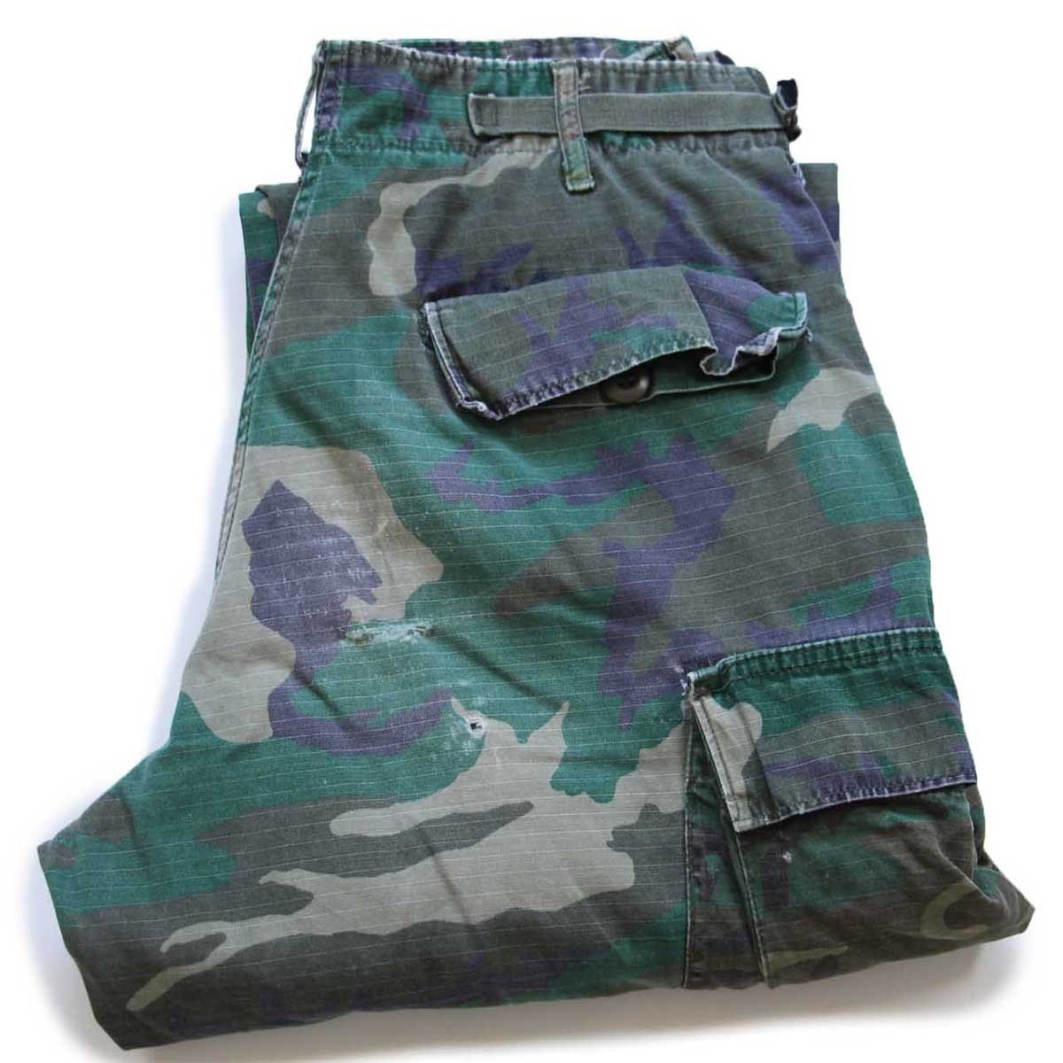 80s 米軍 U.S.ARMY LC-1 リーフカモ カーゴパンツ ボロ S-R【中古】
