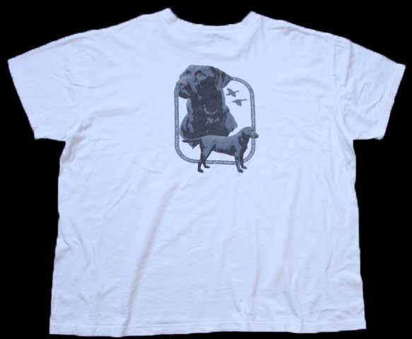 00s Columbiaコロンビア ブラック ラブラドールレトリバー ドッグ アート コットンTシャツ 白★特大【中古】 7,220円