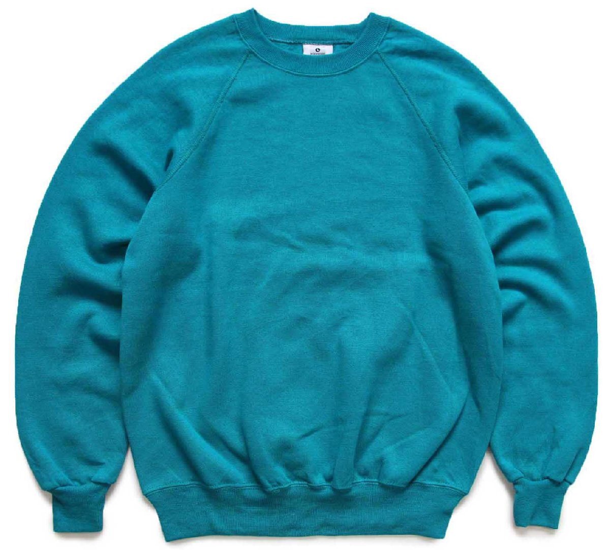 80s USA製 Leeリー 無地 スウェット エメラルドグリーン L★ブランク【中古】