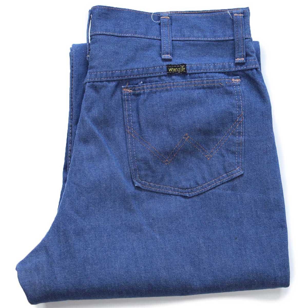 70s USA製 Wranglerラングラー フレア バットダイ デニムパンツ W34【中古】