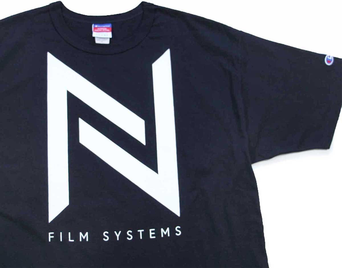 デッドストック★00s Championチャンピオン NODO FILM SYSTEMS ロゴ コットンTシャツ 黒 XL【中古】