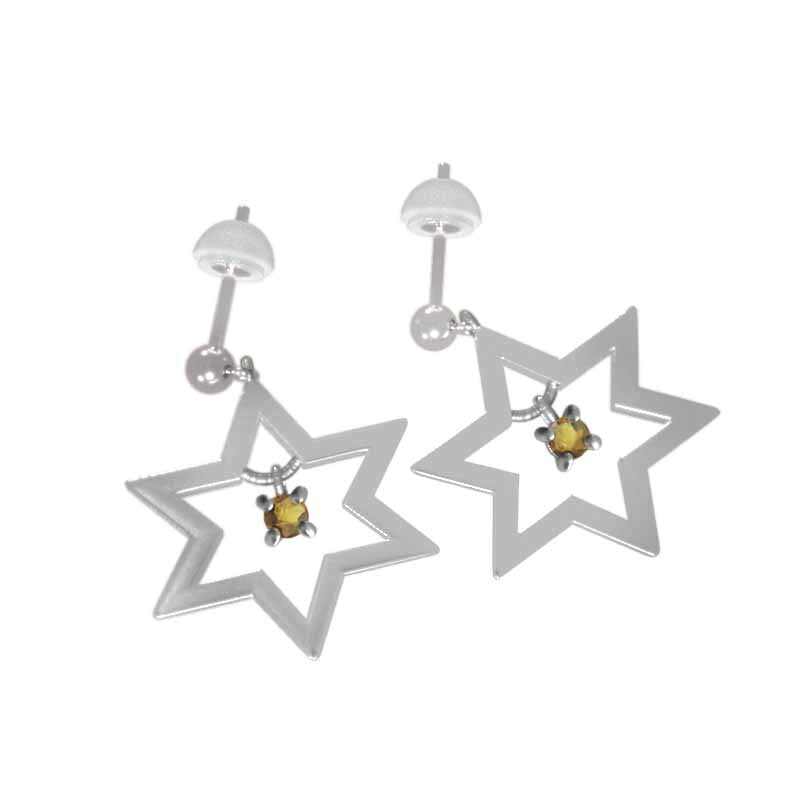 宝飾品ピアス Pt900 大大きさ 一粒石 六芒星 はやりっ児 9月 サファイア  (ガーネット アメジスト 青緑色 黒いこと金剛石 エメラルド ルビー ペリドット サファイア さくら色サファイア ピンクトルマリン 青碧トパーズ色 シトリン タンザナイト)