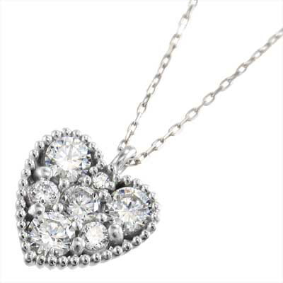 ペンダントトップとネックレス k18ゴールド ハート 天然ダイヤモンド 4月誕生石 約0.77カラット (ホワイト イエロー ピンク) 111,950円