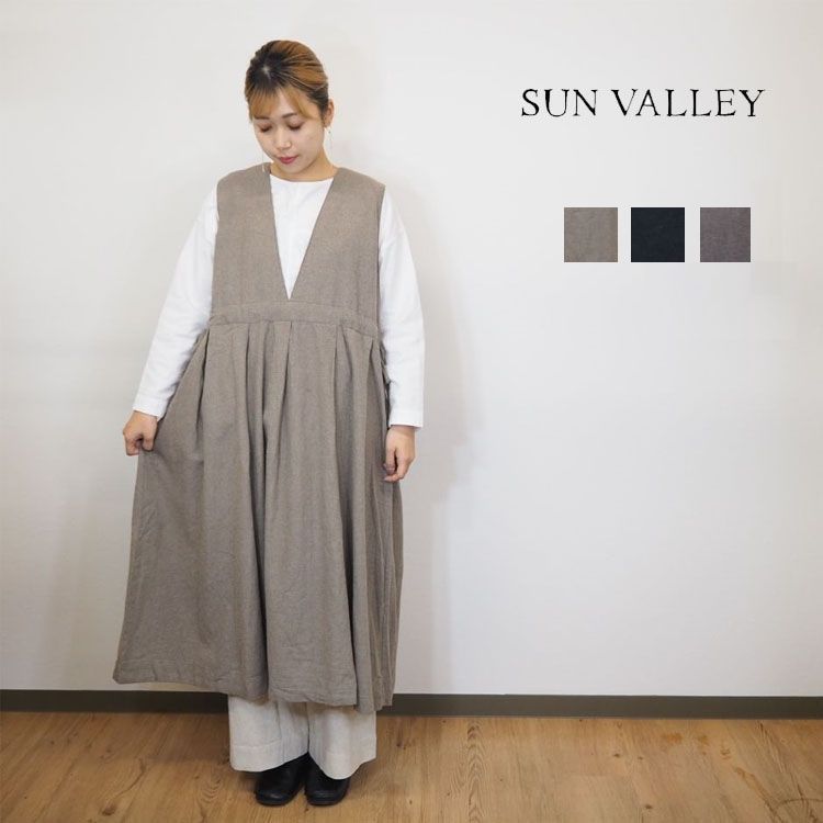 楽天市場 Sale セール 40 Off Sunvalley サンバレー Top糸 綾織 起毛 2way ウエスト リボン ワンピース 前後着用可能 秋冬 新作 レディース 色 ブラウン グレージュ チャコール サイズ フリー ナチュラル服トートバッグシュガー