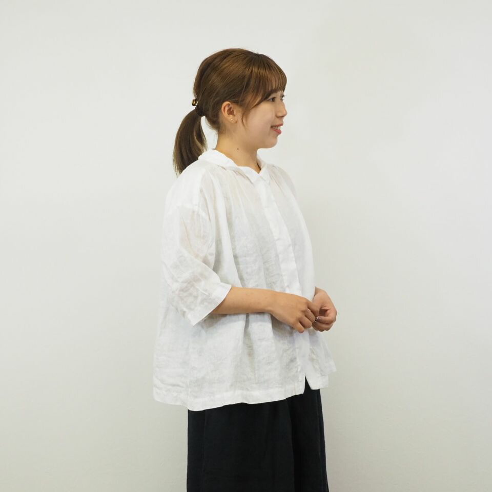 10 Off引き換え証 主点5倍する Sale 特売催し 30100分率 Off Sunvalley サンバレー フレンチリネン 日本生産品染め ギャザー ワイシャツ ブラウス レディース 御洒落 半袖 麻 リネン 成人 芳しい 自然的衣装 非公式服 Sun Valley Hotjobsafrica Org
