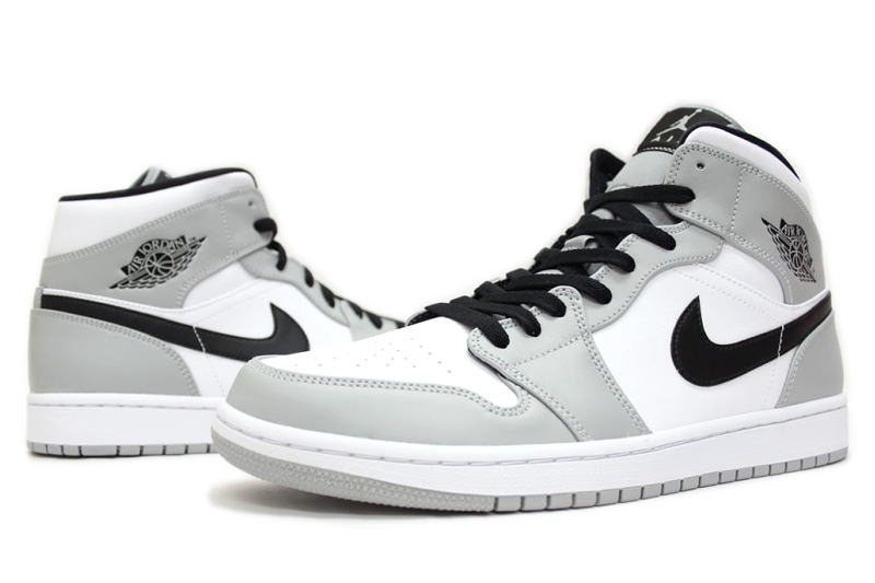 【楽天市場】【送料無料】NIKE AIR JORDAN 1 MID LIGHT SMOKE GREY 554724-092 ナイキ エア ...