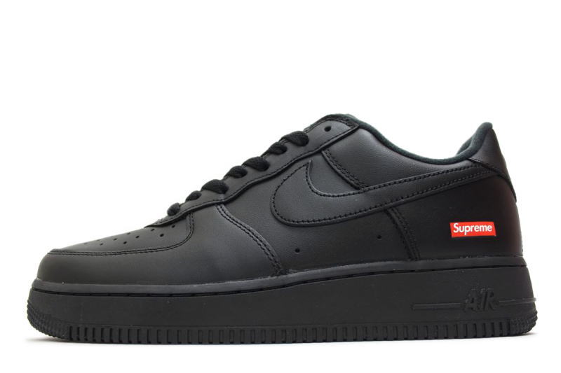 【貨物輸送無料】NIKE AIR FORCE 1 LOW / SUPREME BLACK CU9225-001 ナイキ 空軍 1 置き目 シュプリーム 黒【未当て嵌める品】【中古】