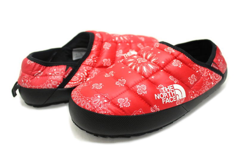 north face slippers red