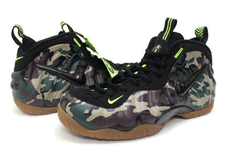 nike air foamposite pro prm le green camo